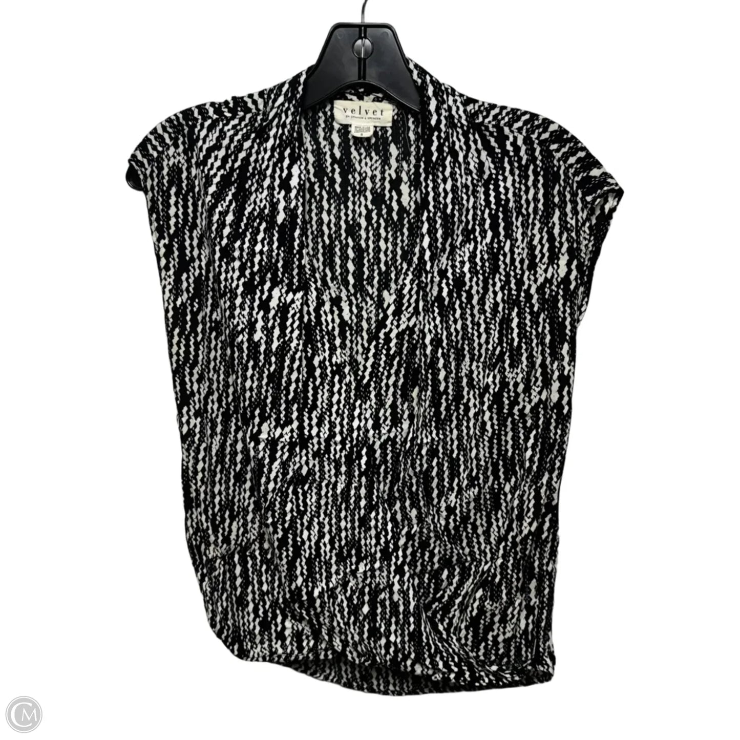 Top Sleeveless By Velvet By Graham & Spencer In Black & Cream, Size: S