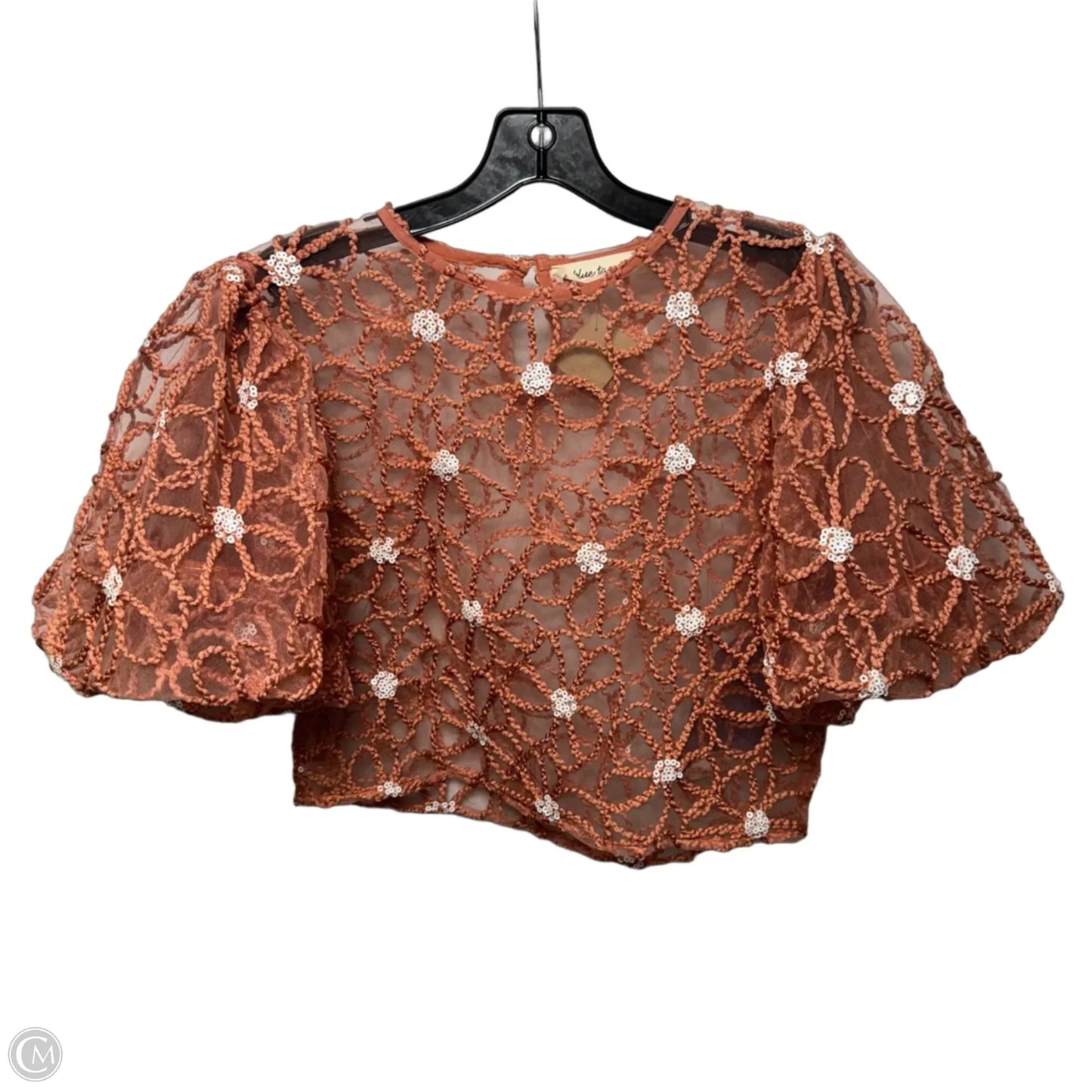 Top Short Sleeve By Blue Tassel In Coral, Size: S/M ESTIMATED