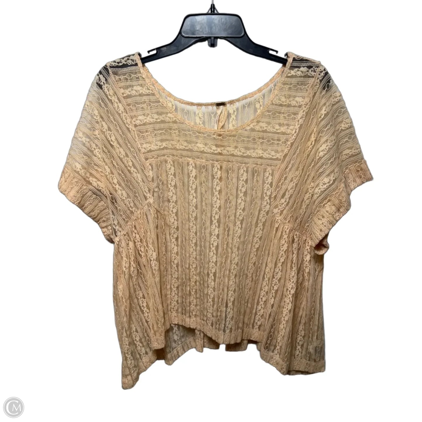 Top Short Sleeve By Free People In Peach, Size: M