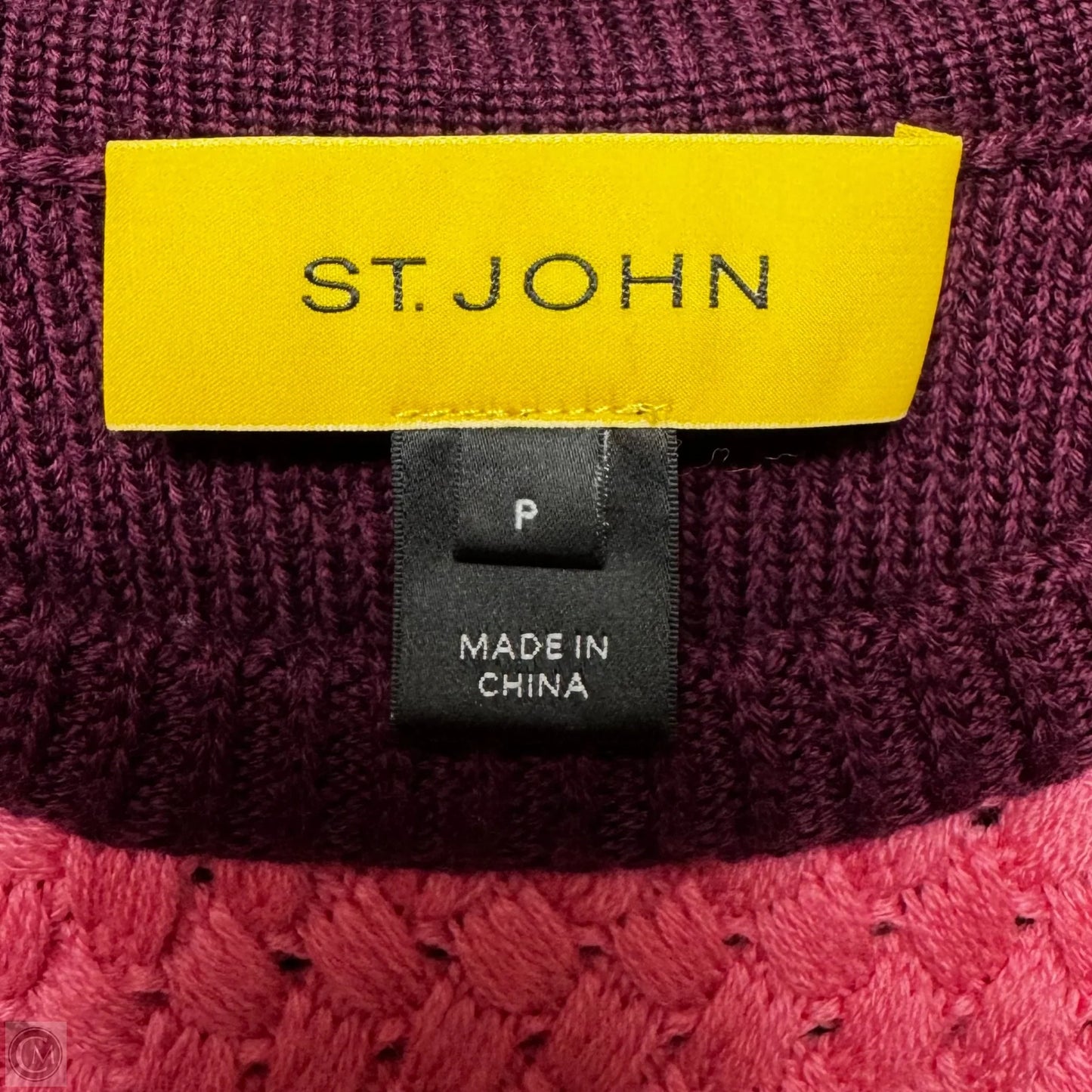 Wool Vest Sweater By St. John In Pink & Purple, Size: S