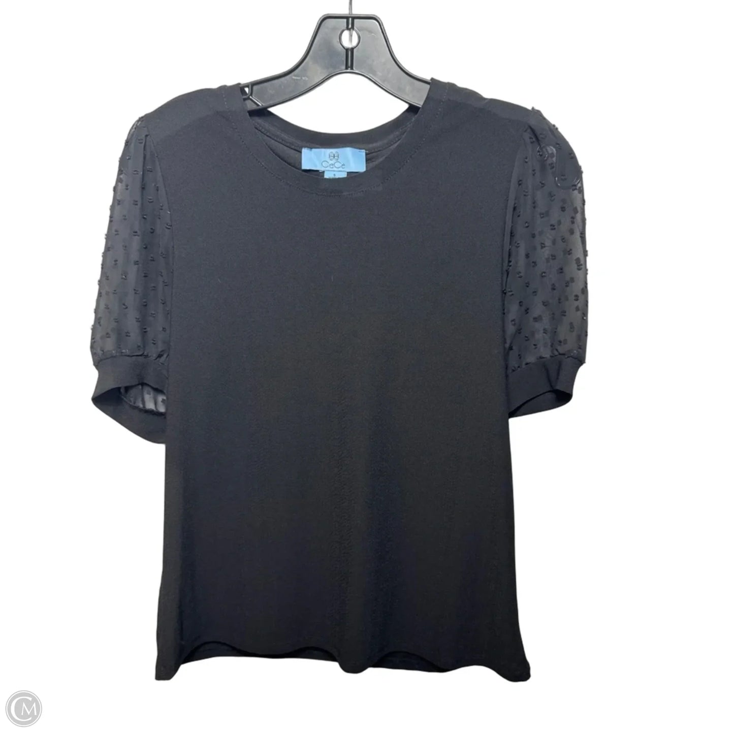 Top Short Sleeve By Cece In Black, Size: S