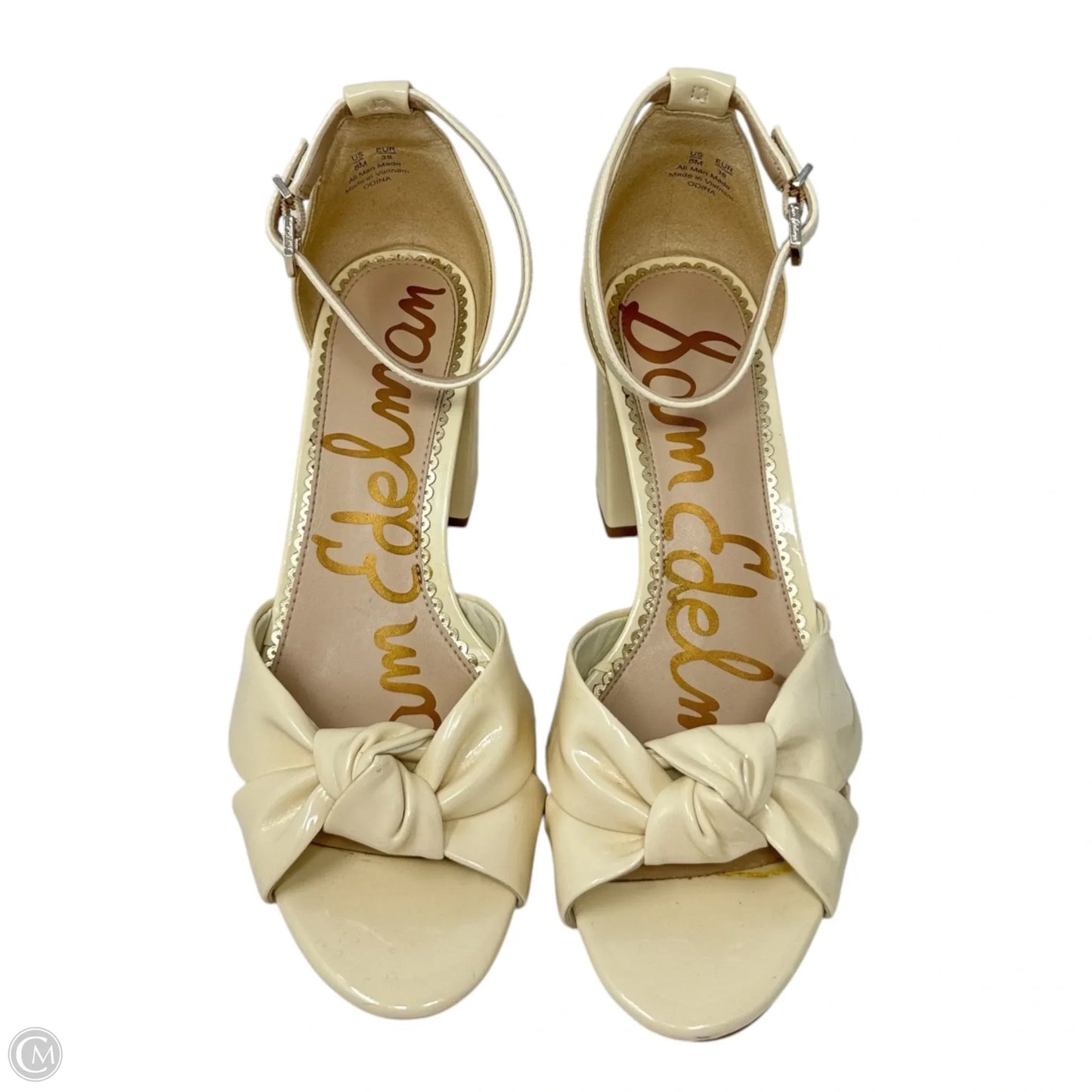 Odina Block Heel Sandals By Sam Edelman In Cream, Size: 8