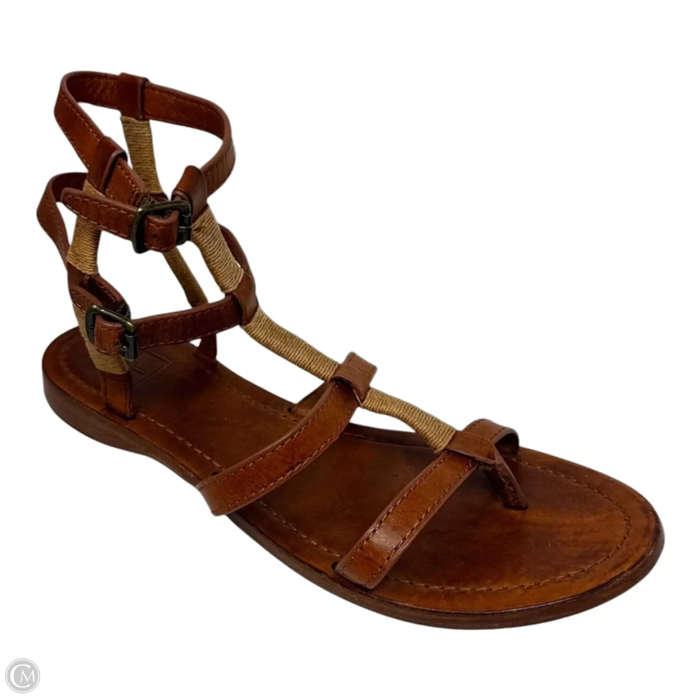 Rachel Gladiator Sandals Designer By Frye In Brown, Size: 8