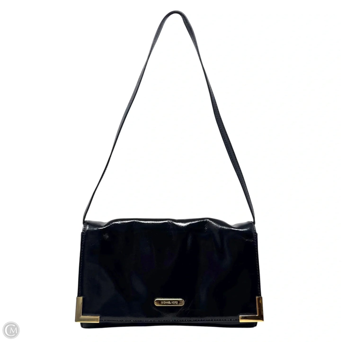 Patent Flap Shoulder Handbag Leather By Michael By Michael Kors, Size: Medium