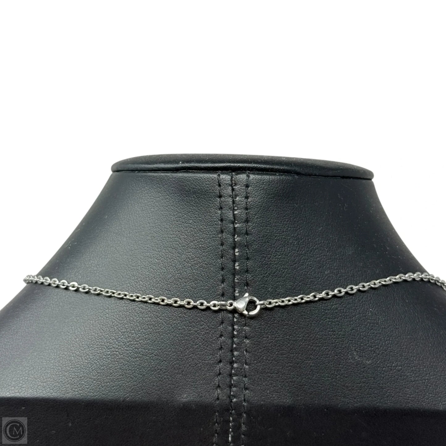 Pewter Necklace With Blue Flower Pendant By Daneforth