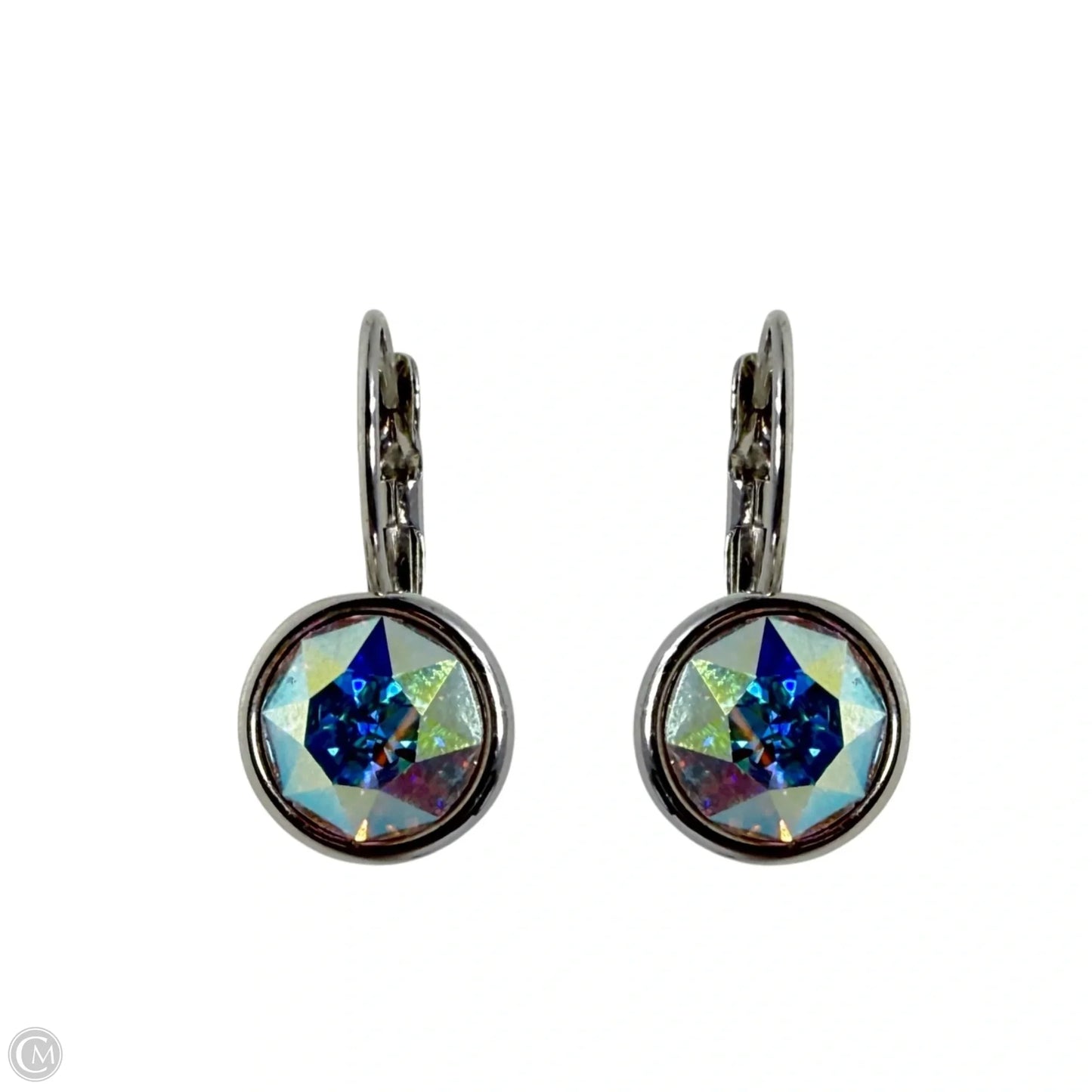 Iridescent Faceted Stone Leverback Drop Earrings By TC