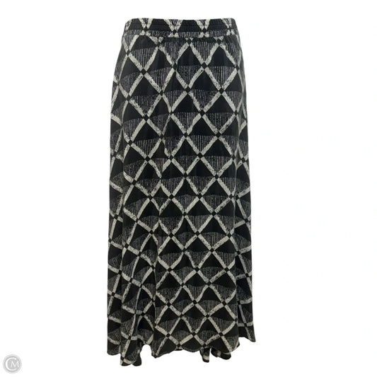 Geometric Print Silk Maxi Skirt By Porridge X Anthropologie In Black & White, Size: XS