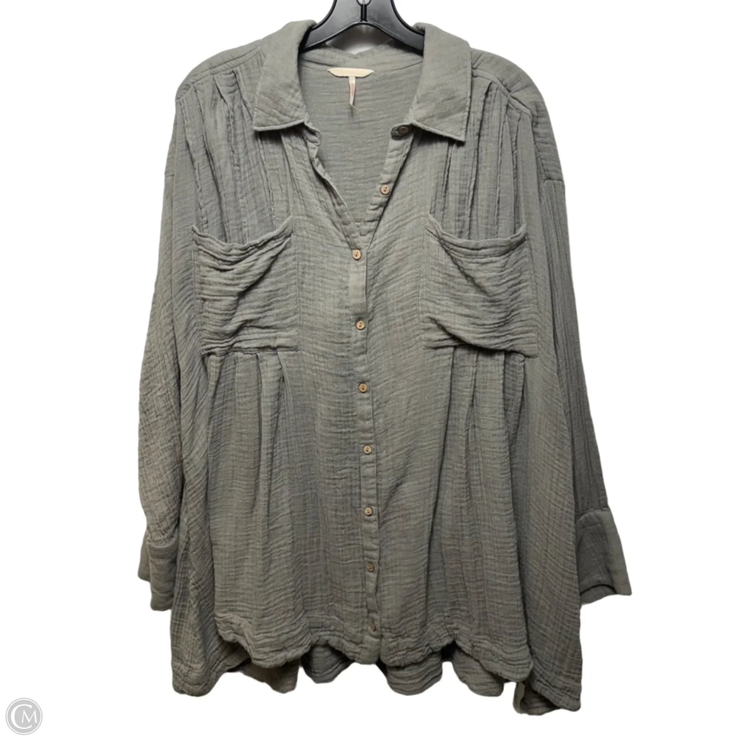 Cotton Gauze Tunic Long Sleeve By Free People In Grey, Size: M