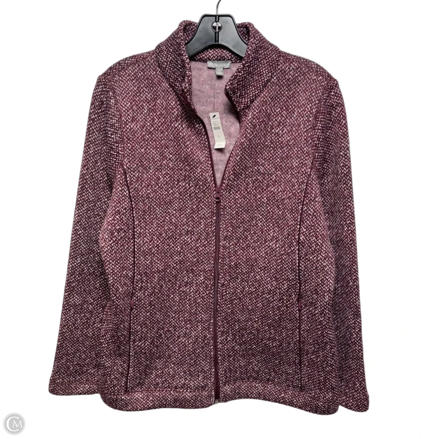 Jacket Fleece By Talbots In Maroon, Size: S