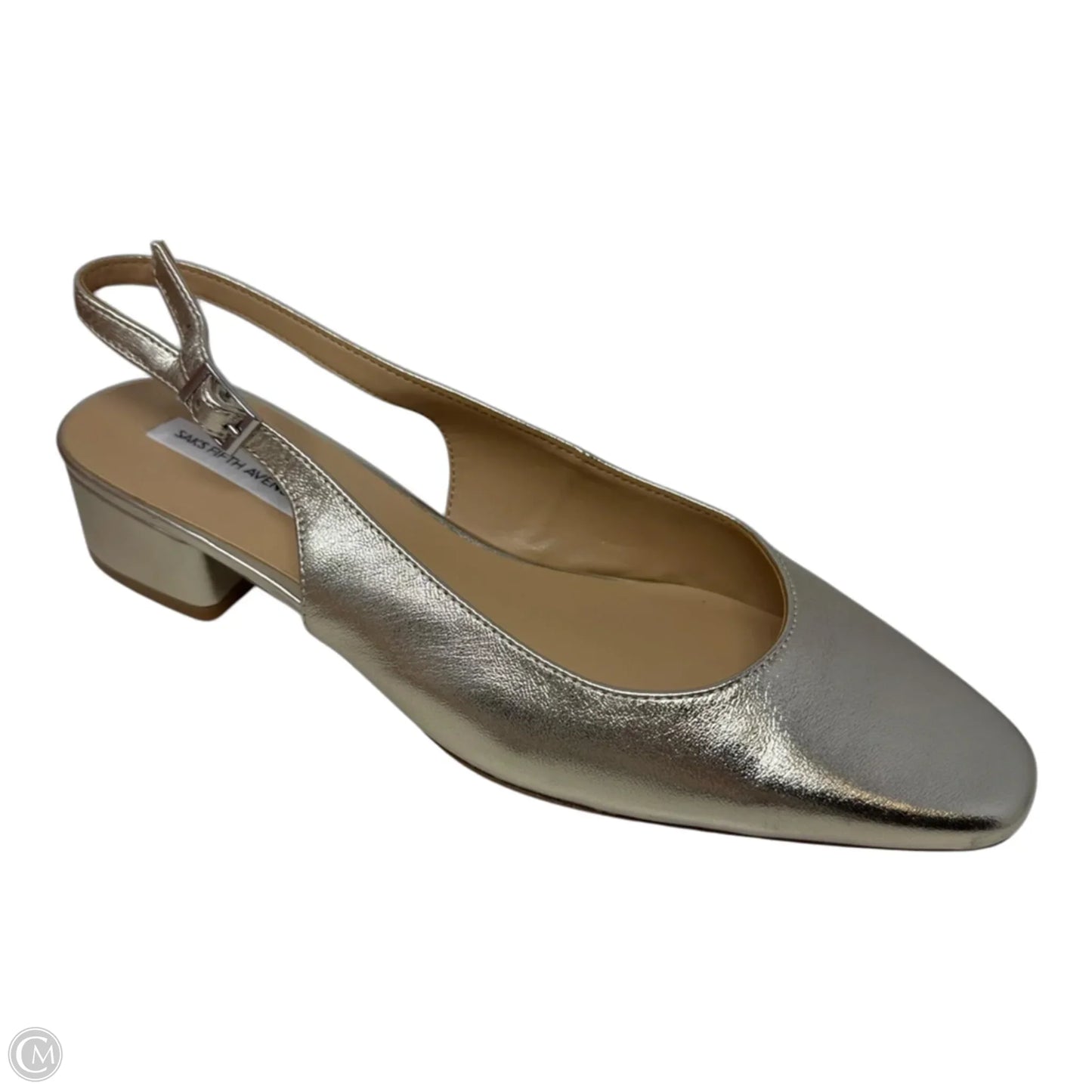 Mila Metallic Block Heel Shoes By Saks Fifth Avenue In Gold, Size: 9