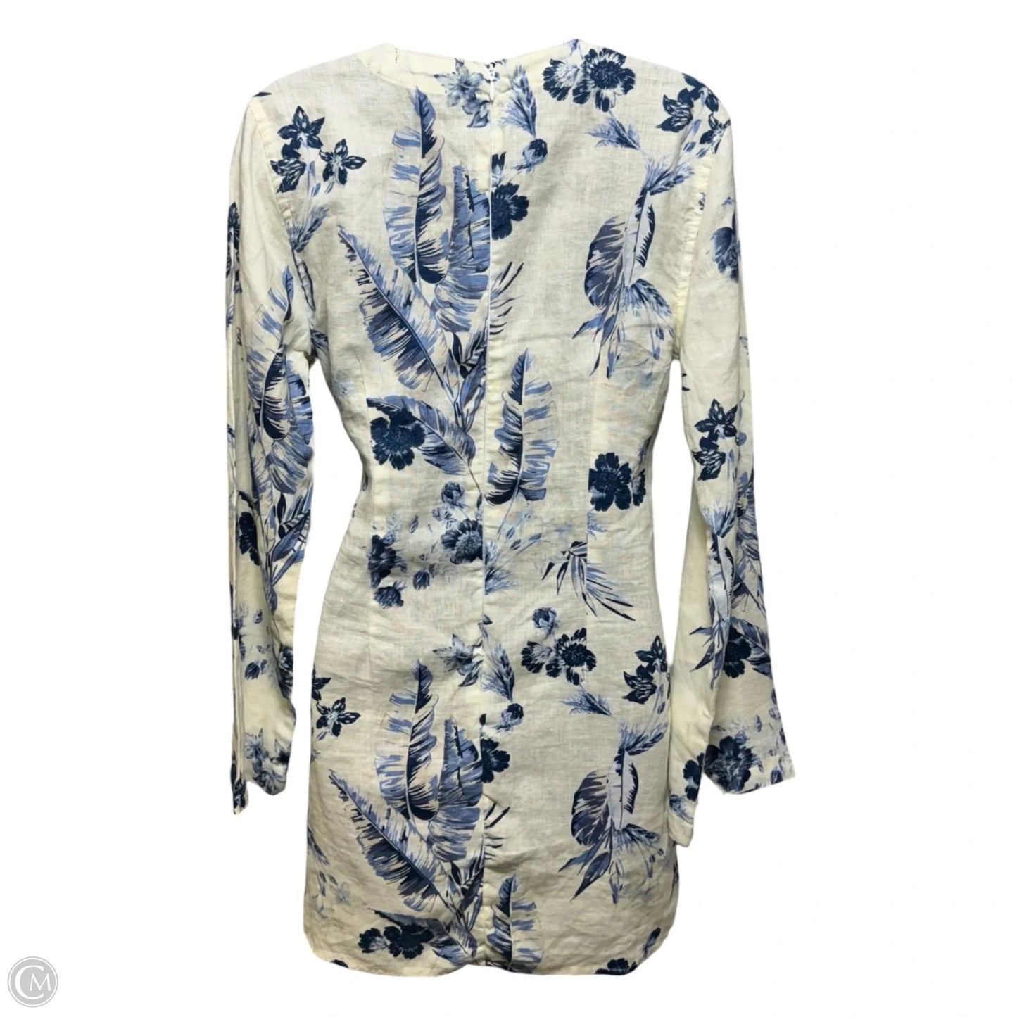 Linen Wrap Dress Casual Short By Saks Fifth Avenue In Floral Print, Size: S