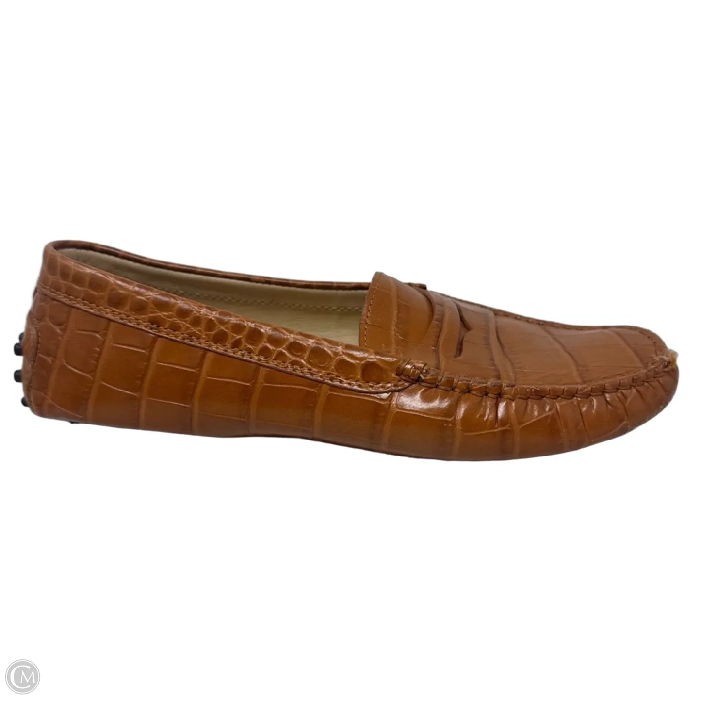 AS IS Croc Loafers Shoes Luxury Designer By Tods In Brown, Size: 8.5