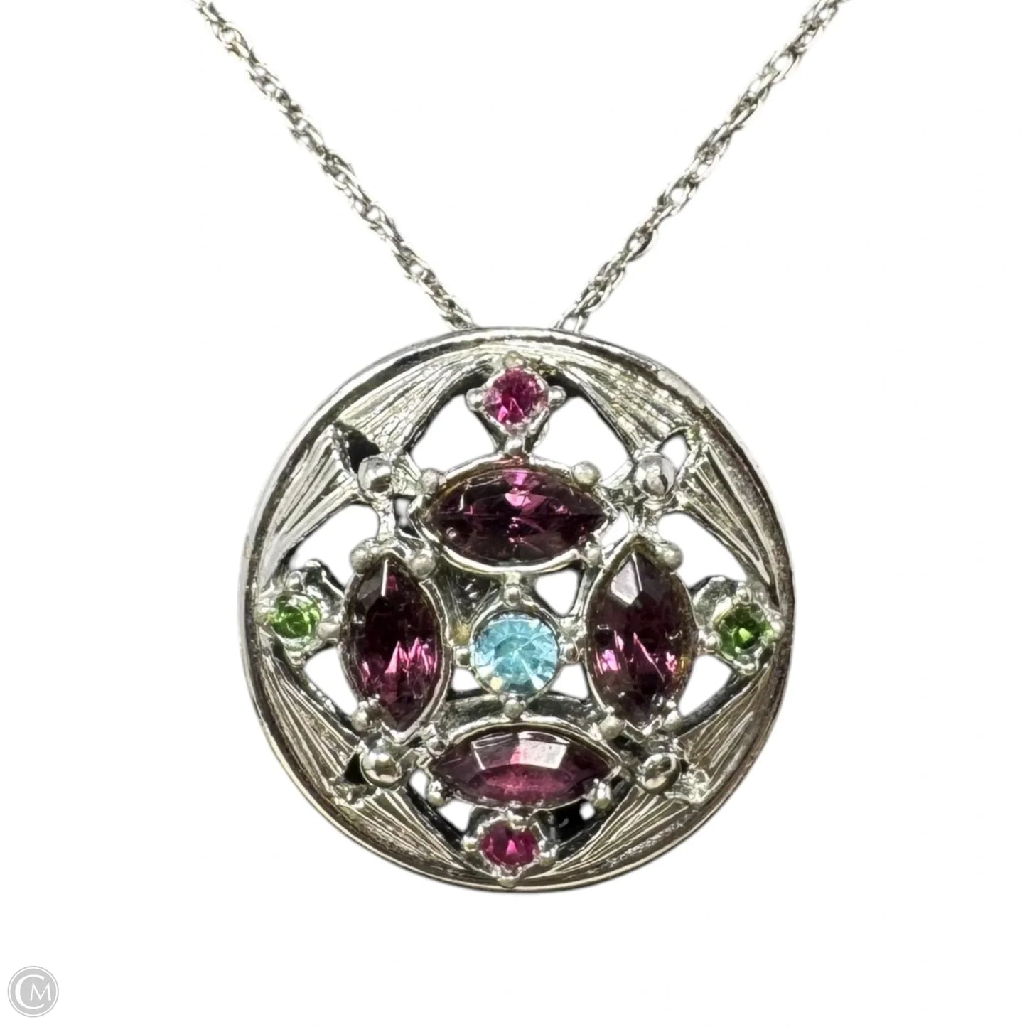 Springtime Pendant on Sterling Chain Necklace By Sarah Coventry