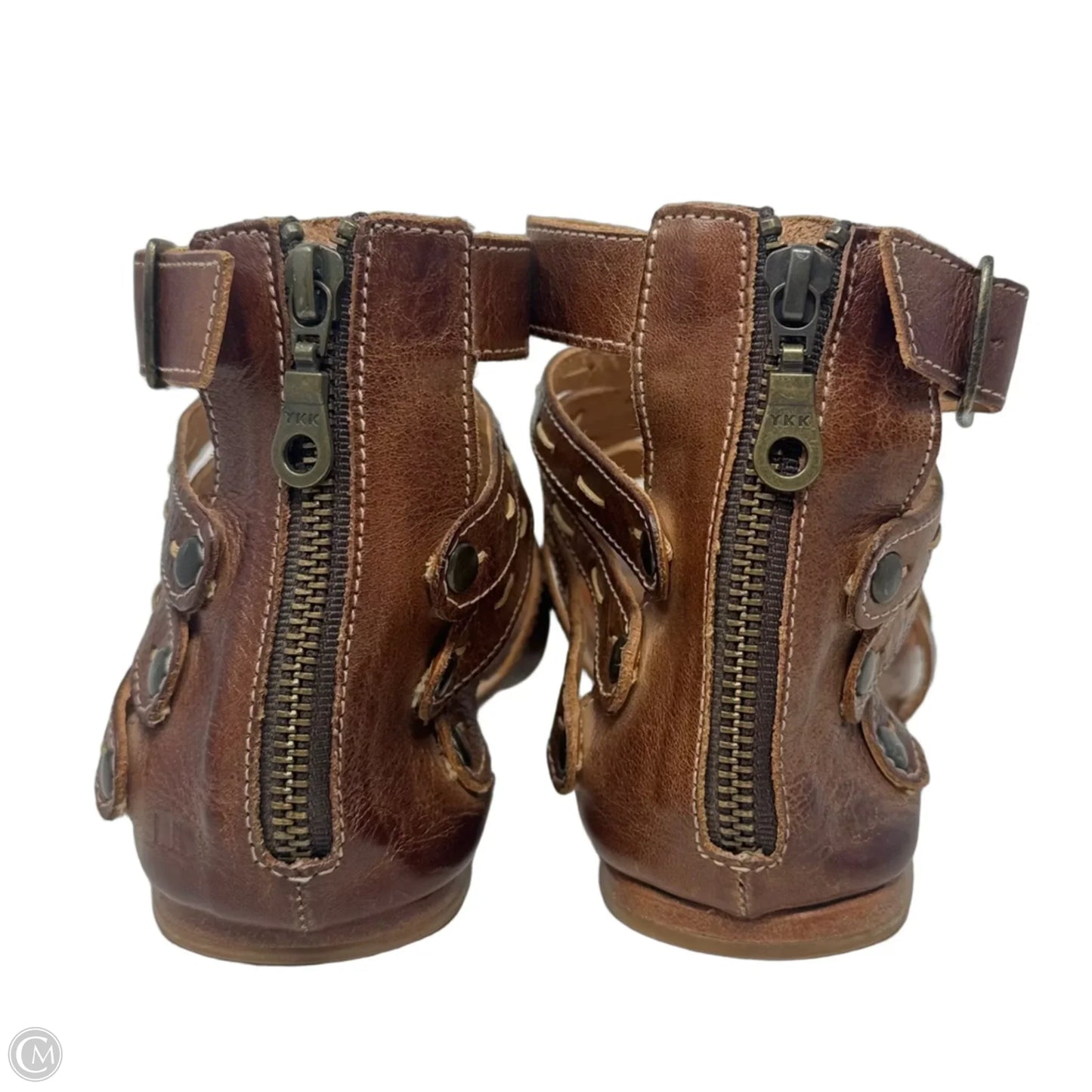 Gladiator Sandals Flats By Bed Stu In Brown, Size: 9.5