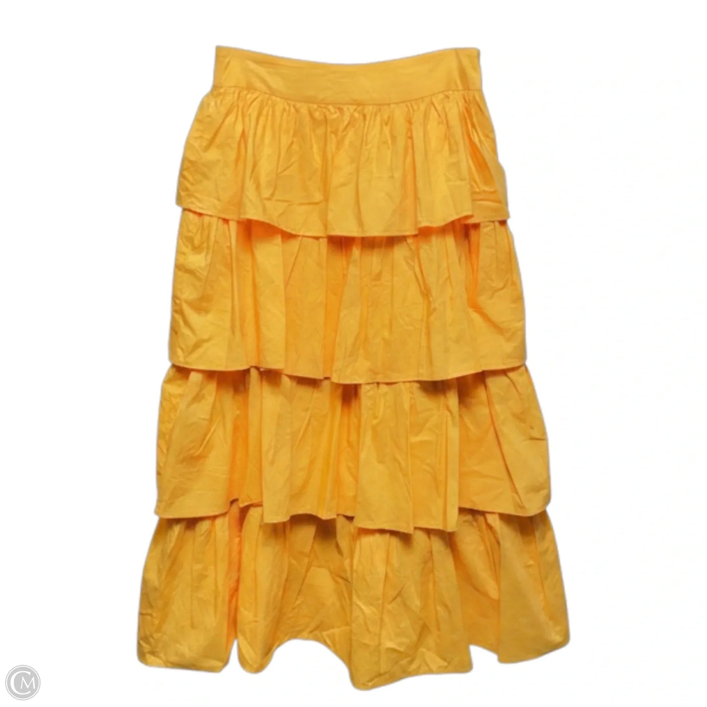 Tiered Ruffle Maxi Skirt By Lena In Yellow, Size: M