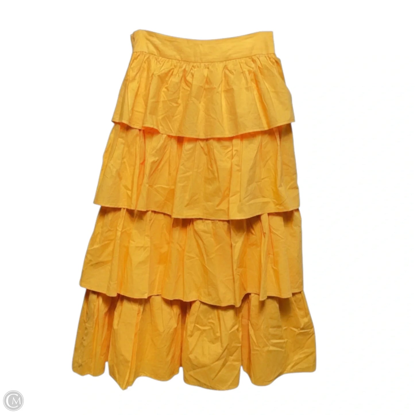 Tiered Ruffle Maxi Skirt By Lena In Yellow, Size: M