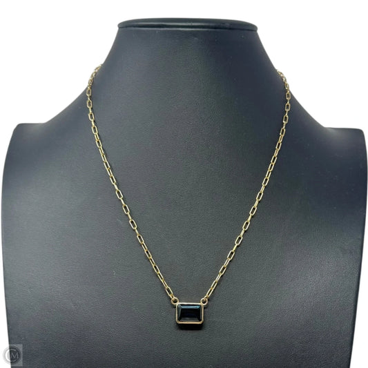 Blue Stone on Paperclip Chain Necklace