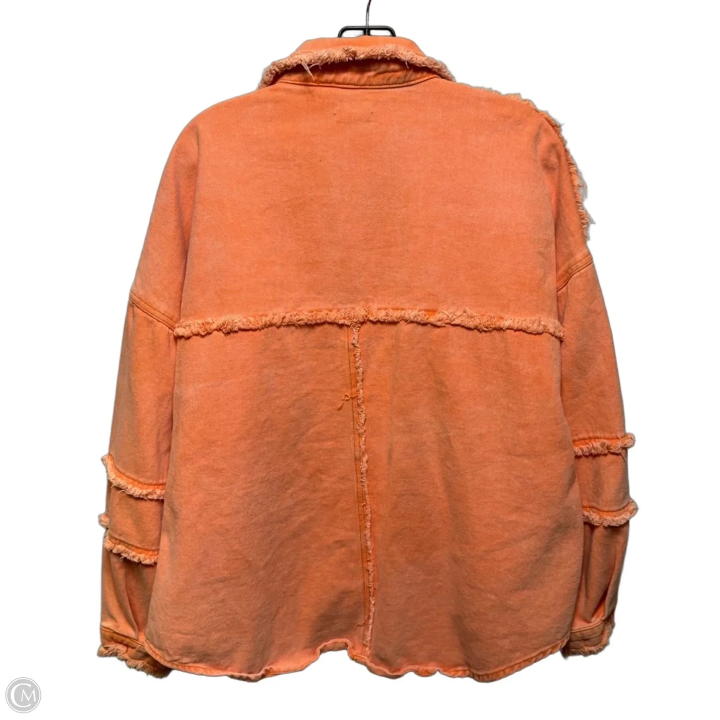 Oversized Studded Jacket Denim By Pol In Orange, Size: M