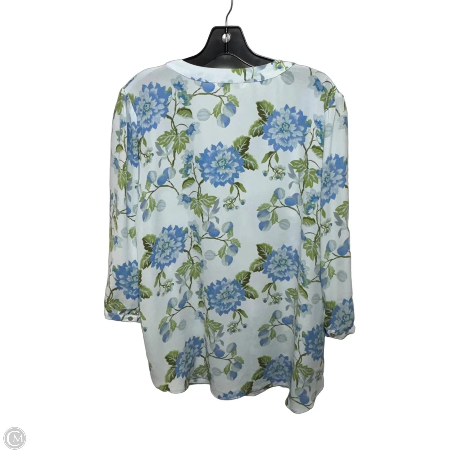 Top 3/4 Sleeve By Rose And Olive In Floral Print, Size: 1x