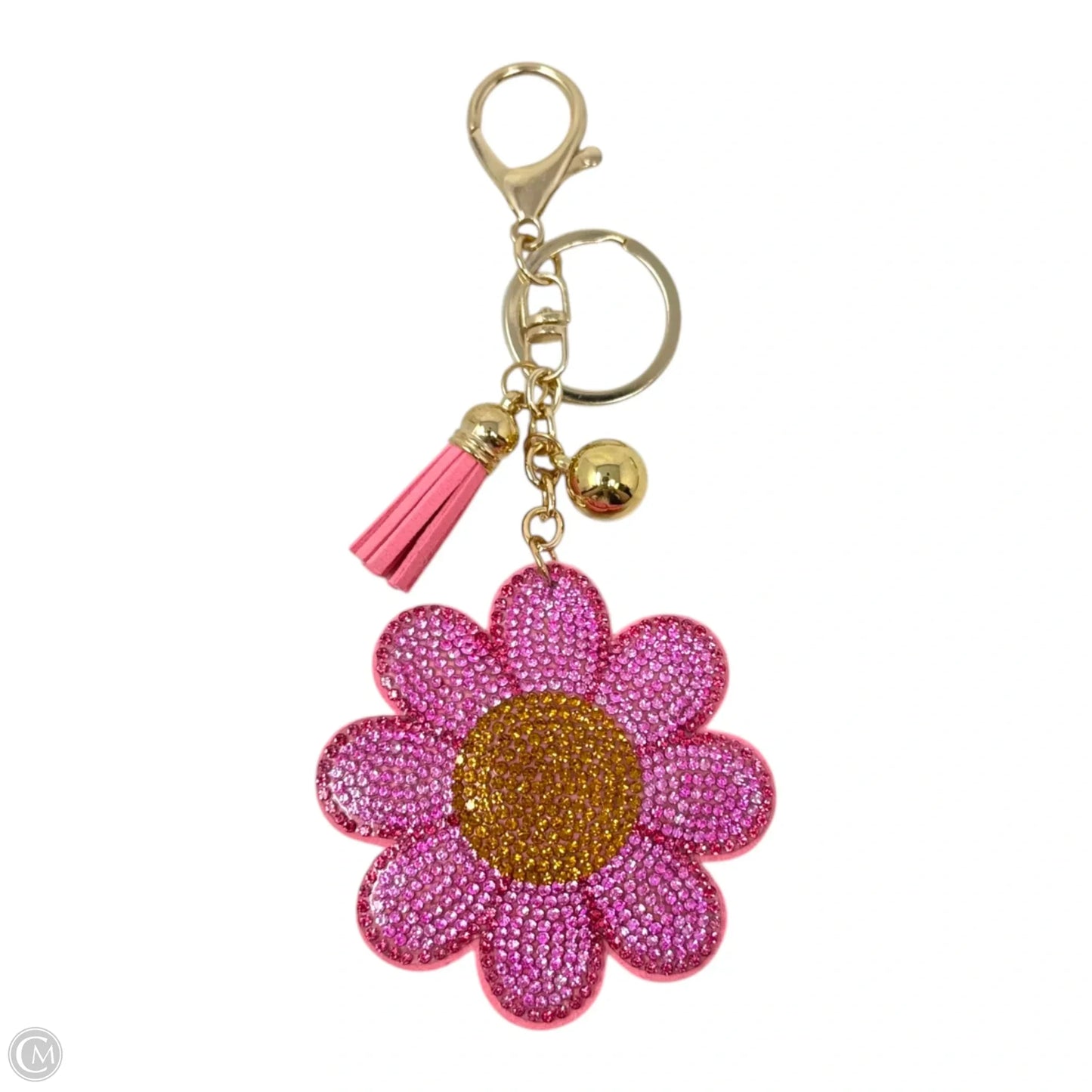 Puffy Rhinestone Flower Key Chain Unbranded