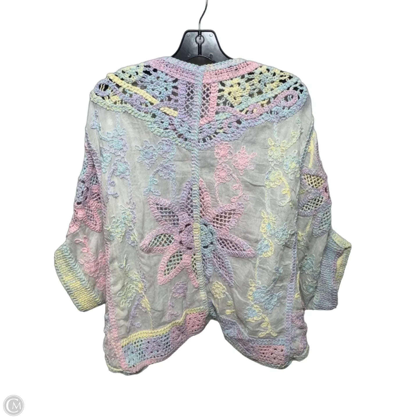 Cardigan By Pol In Pastel Rainbow Print, Size: Osfm