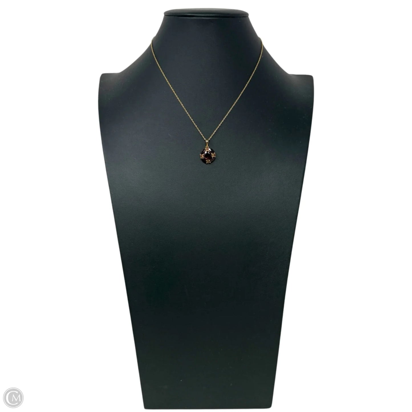 Brass & Garnet Pendant Necklace