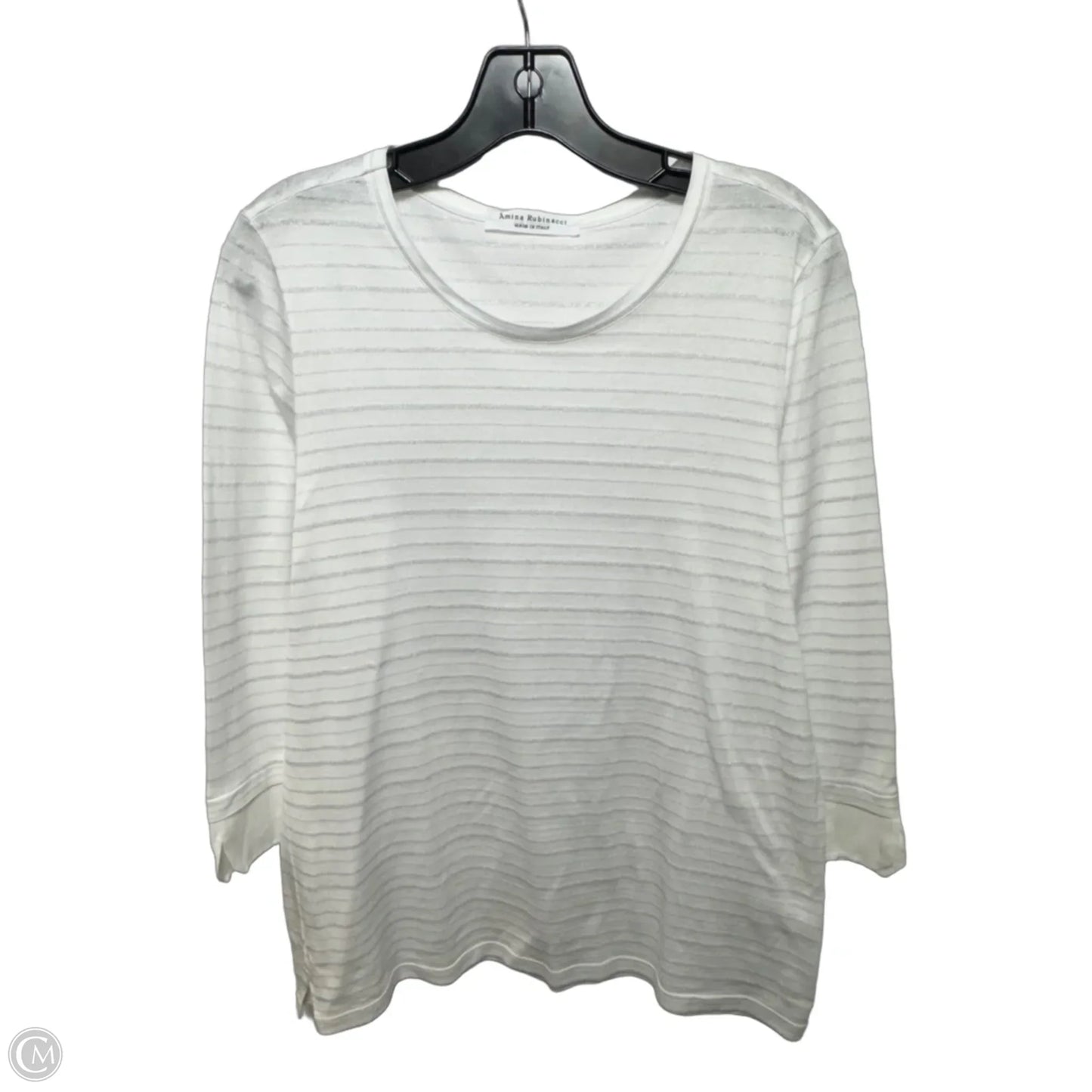 Top Long Sleeve By amina rubinacci  In Striped Pattern, Size: 10/ It46