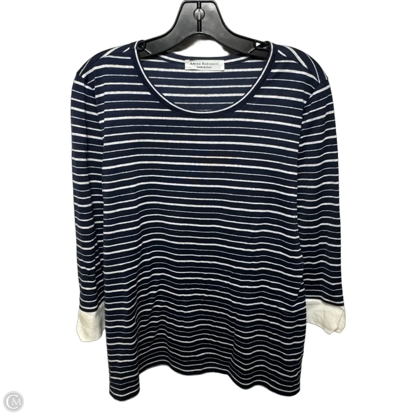 Top Long Sleeve By amina rubinacci  In Striped Pattern, Size: 10/ It 46