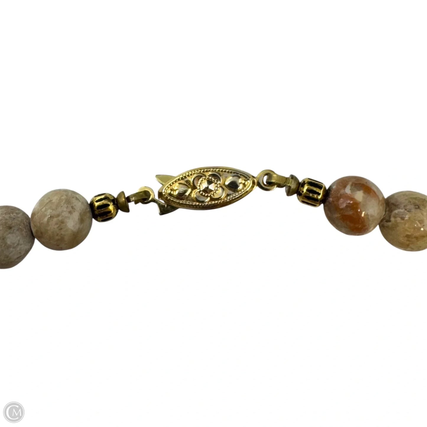 Faux Stone & Gold Bead Necklace