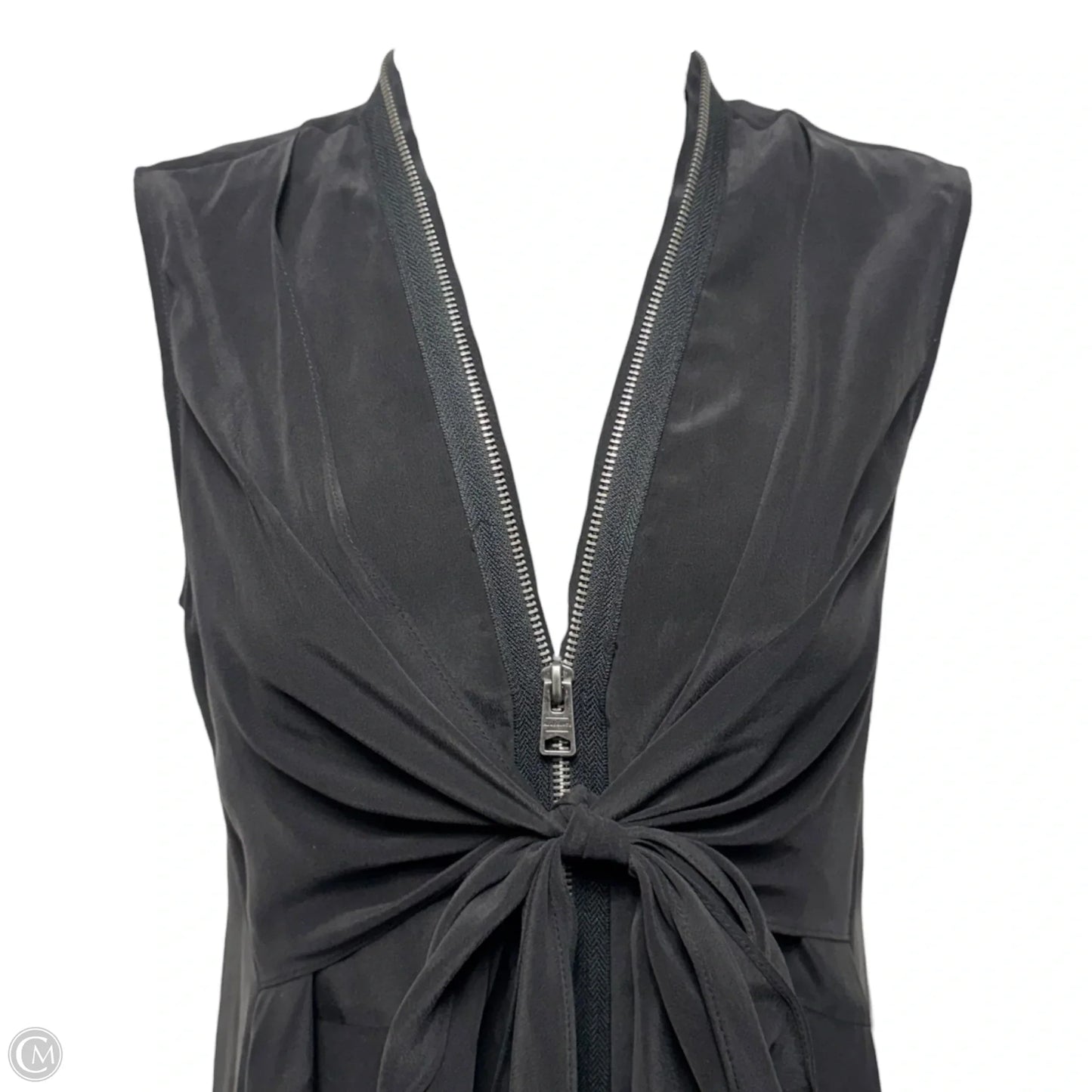 Silk Zip Dress Designer By All Saints In Black, Size: S