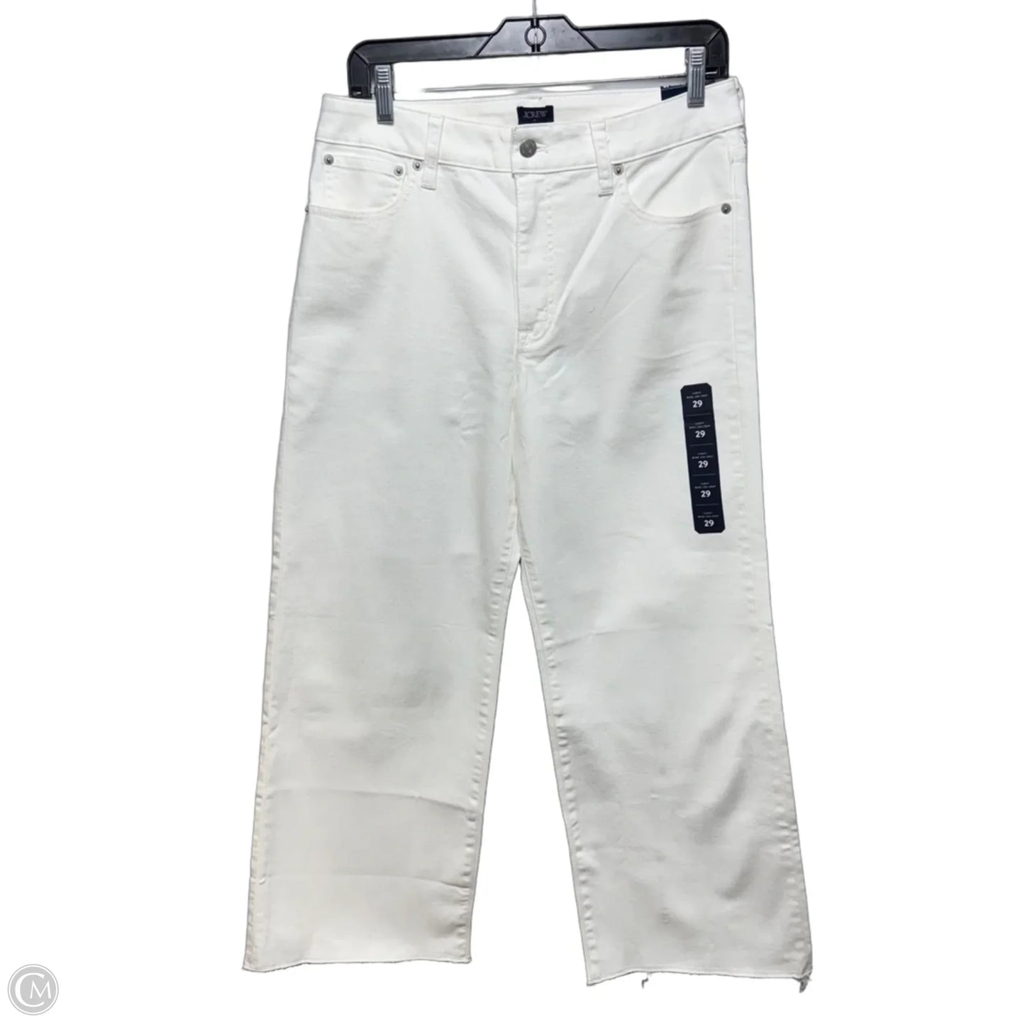 Curvy Wide Leg Crop Jeans By J. Crew In White, Size: 8/29