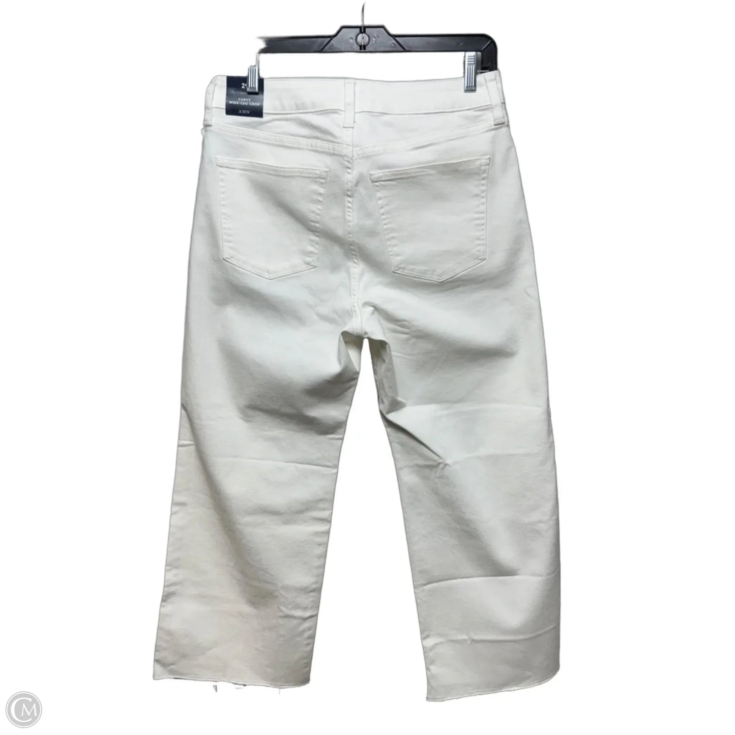 Curvy Wide Leg Crop Jeans By J. Crew In White, Size: 8/29