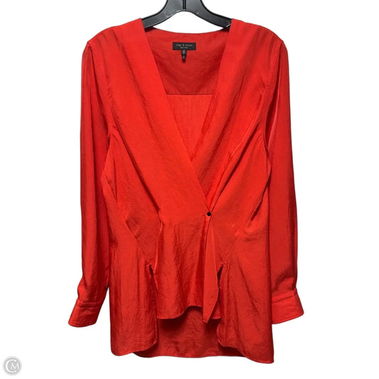 Top Long Sleeve By Rag And Bone In Orange, Size: M