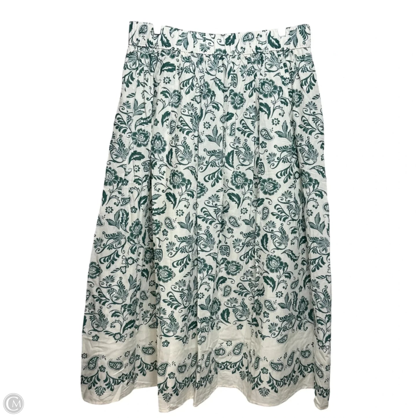 Skirt Maxi By Loft In Green & White, Size: L