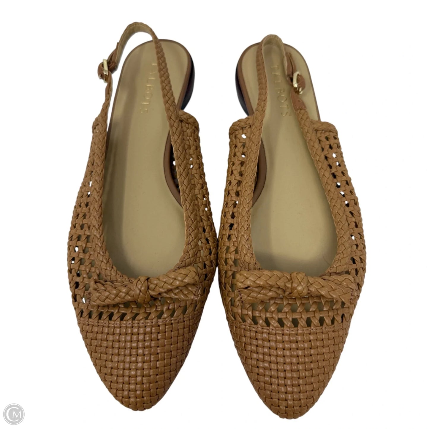 Olympia Open-Weave Slingback Flats By Talbots In Tan, Size: 7.5
