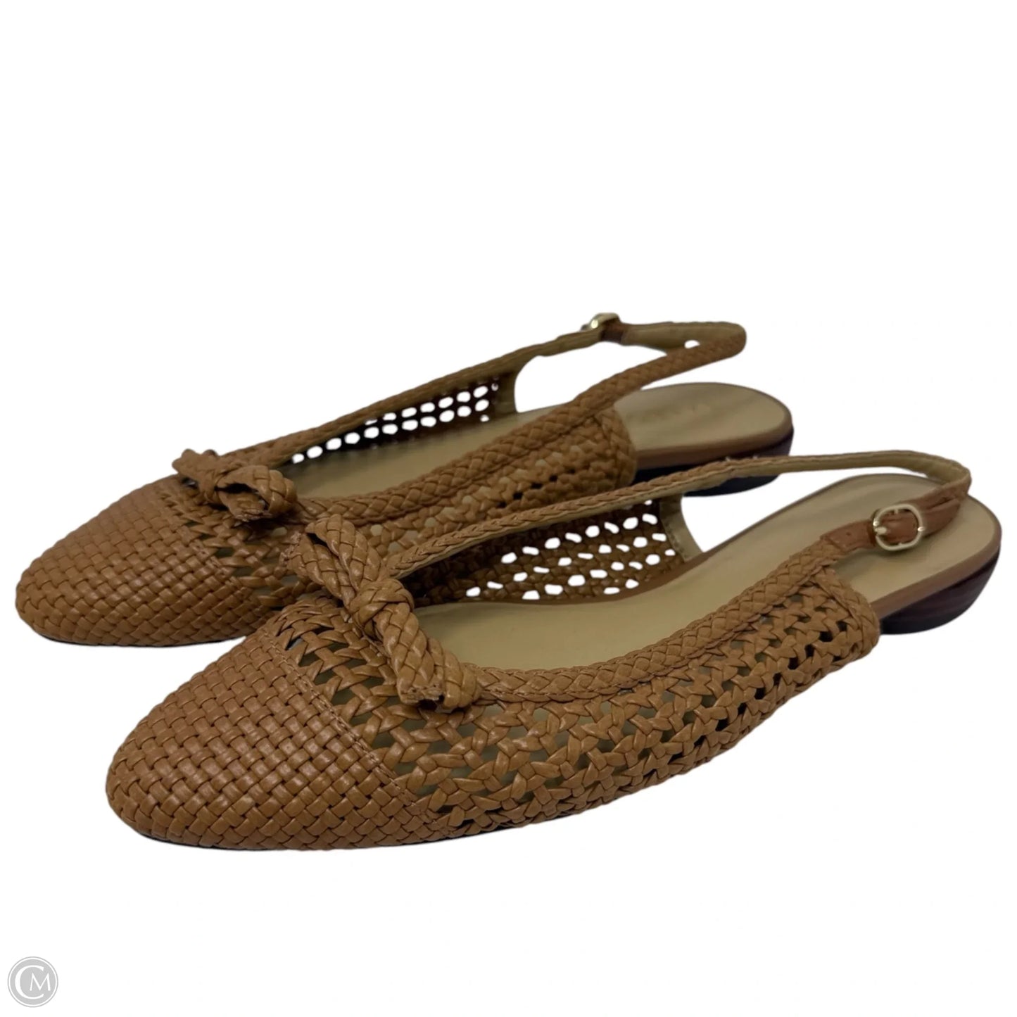 Olympia Open-Weave Slingback Flats By Talbots In Tan, Size: 7.5