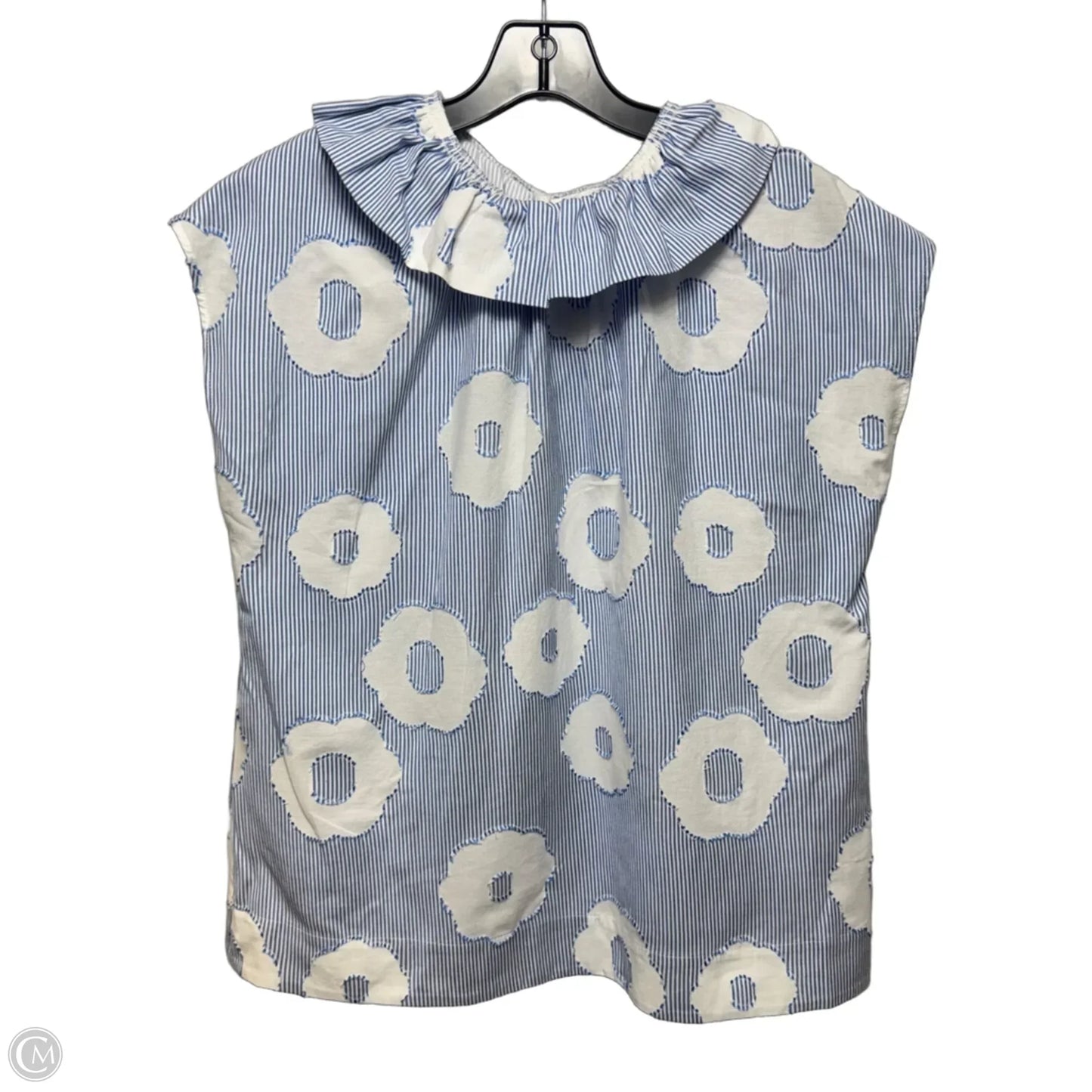 Top Sleeveless By Trina Turk In Blue & White, Size: M