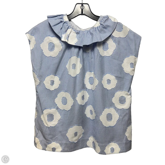 Top Sleeveless By Trina Turk In Blue & White, Size: M