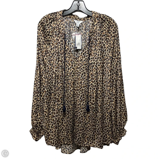 Top Long Sleeve By Crown And Ivy In Animal Print, Size: 2x