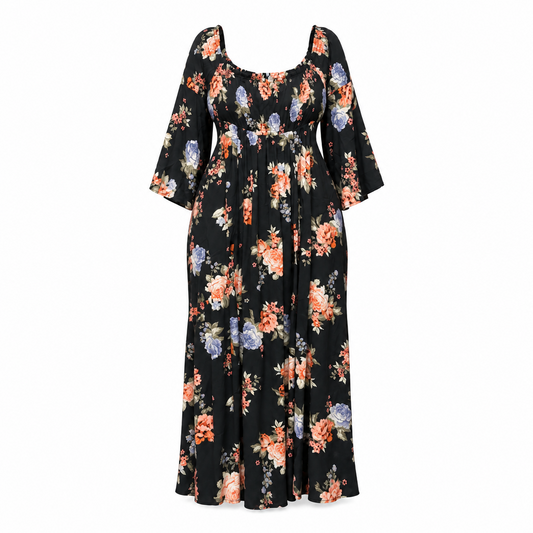 Smocked Bust Dress Casual Maxi By Torrid In Floral Print, Size: 1X