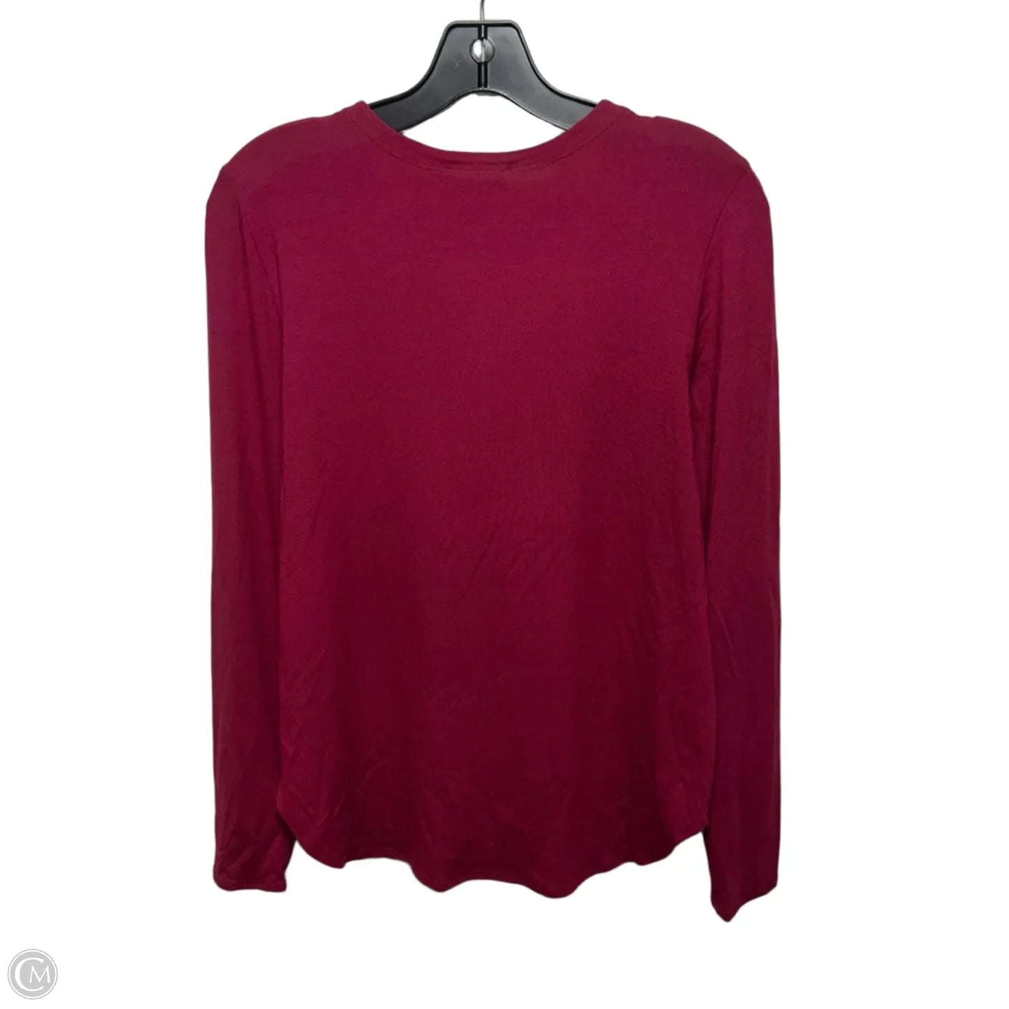 Viscose Jersey Crew Neck Top Long Sleeve Basic By Eileen Fisher In Maroon, Size: S