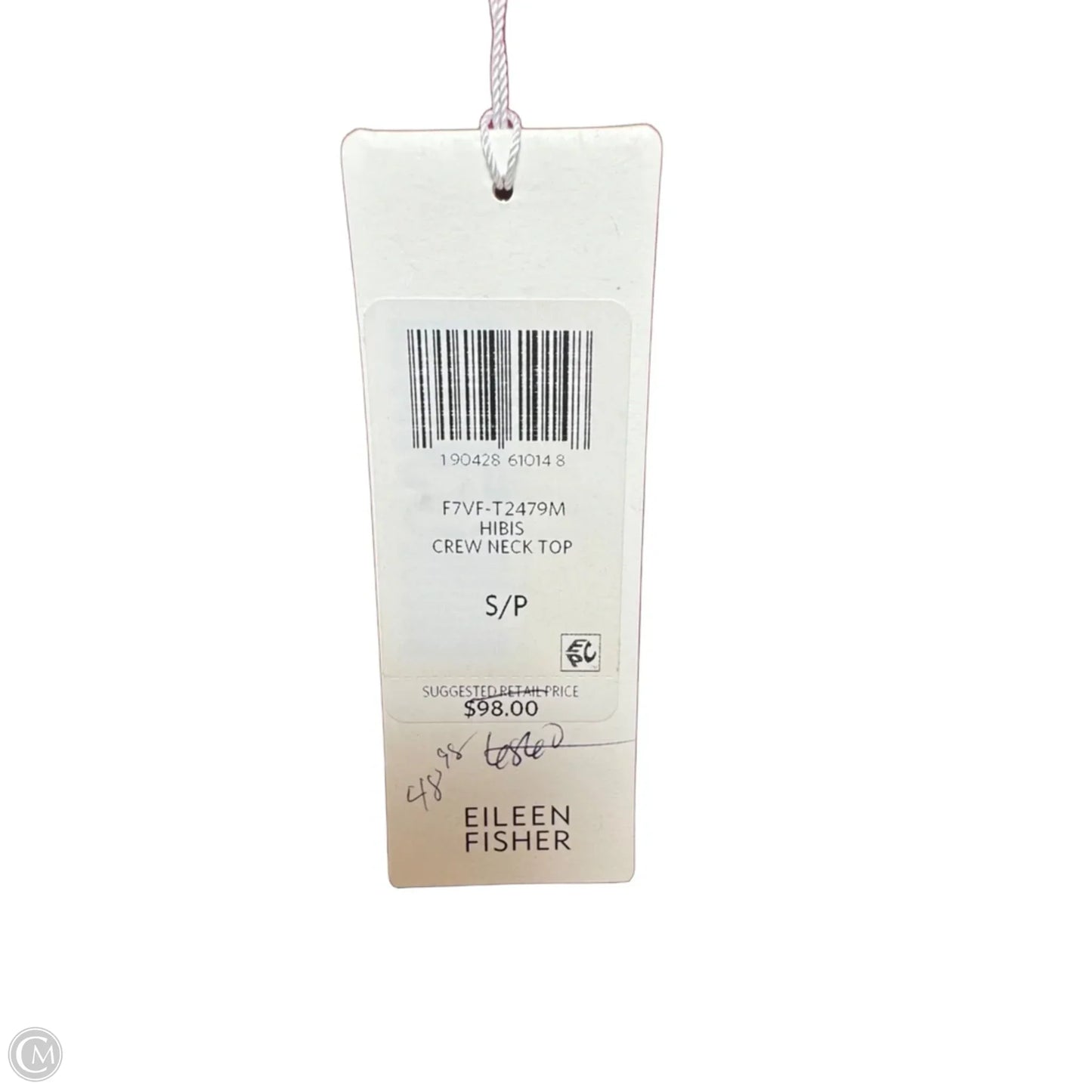 Viscose Jersey Crew Neck Top Long Sleeve Basic By Eileen Fisher In Maroon, Size: S
