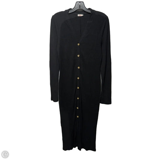 Stretch Rib Button Dress Casual Maxi By Faherty In Black, Size: L