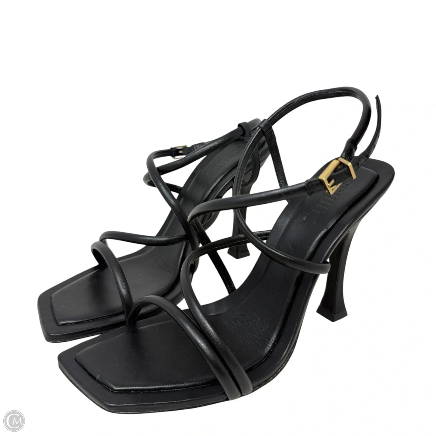 Lovi Strappy Stiletto Leather Sandals By Schutz In Black, Size: 9