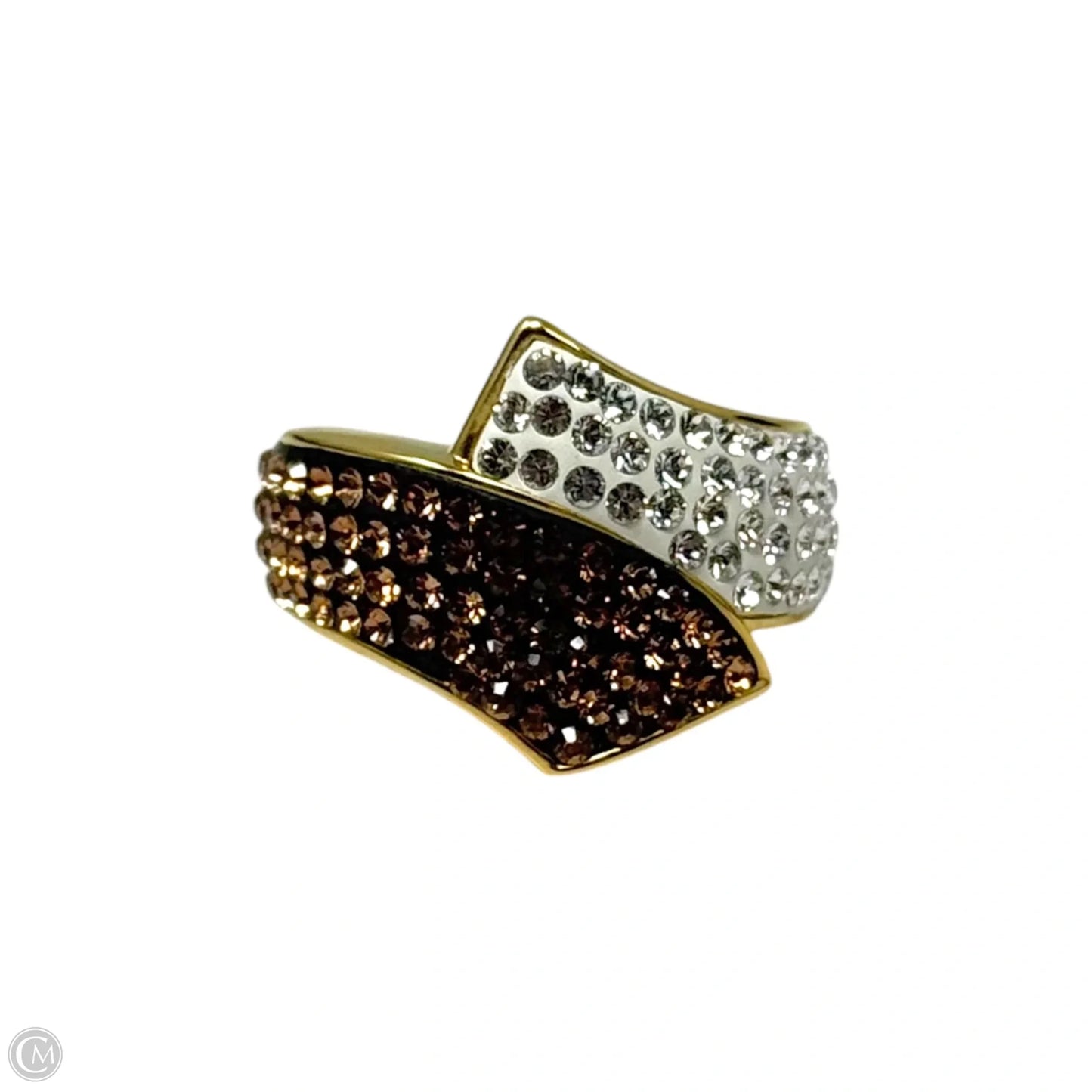 18K Gold Electroplated Ring Statement, Size: 7