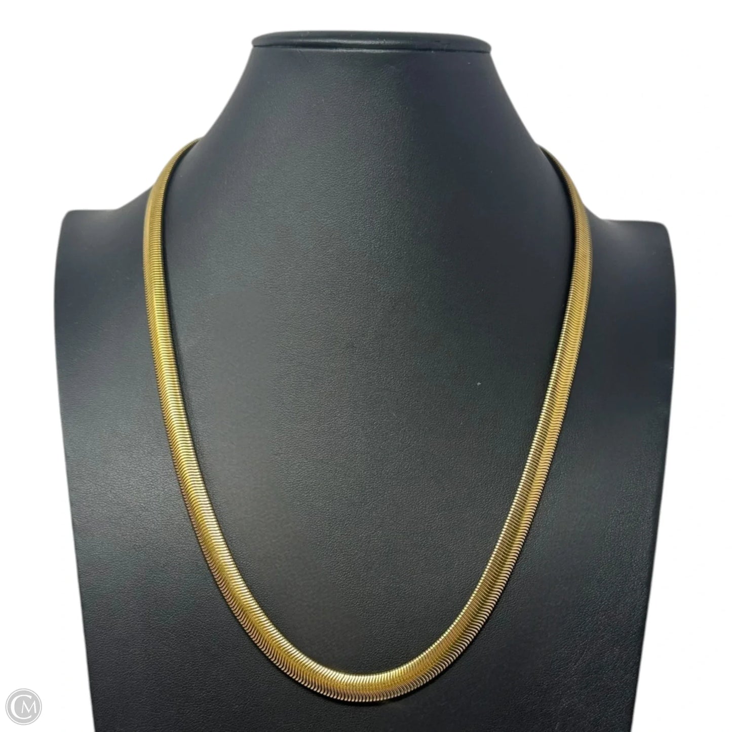 Gold Tone Stainless Steel Herringbone Necklace
