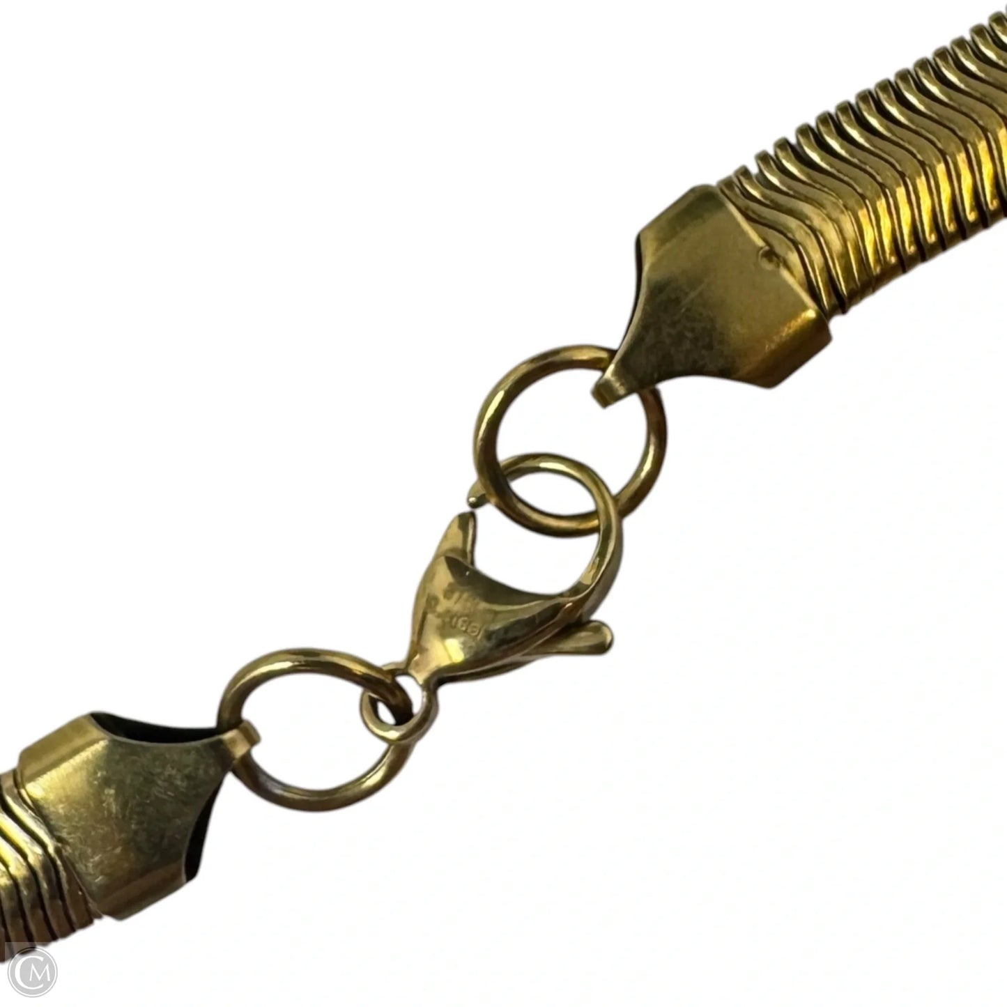 Gold Tone Stainless Steel Herringbone Necklace