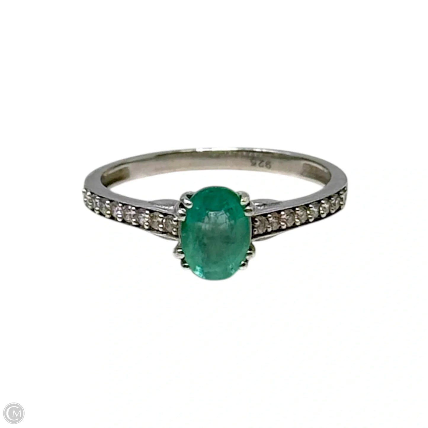 Oval Cut Gem Ring Sterling Silver, Size: 7