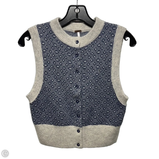 Vest Sweater By Free People In Blue & Grey, Size: Xs