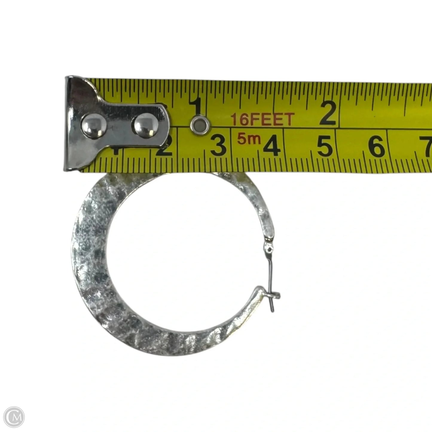 Hammered Silver Tone Hoop Earrings
